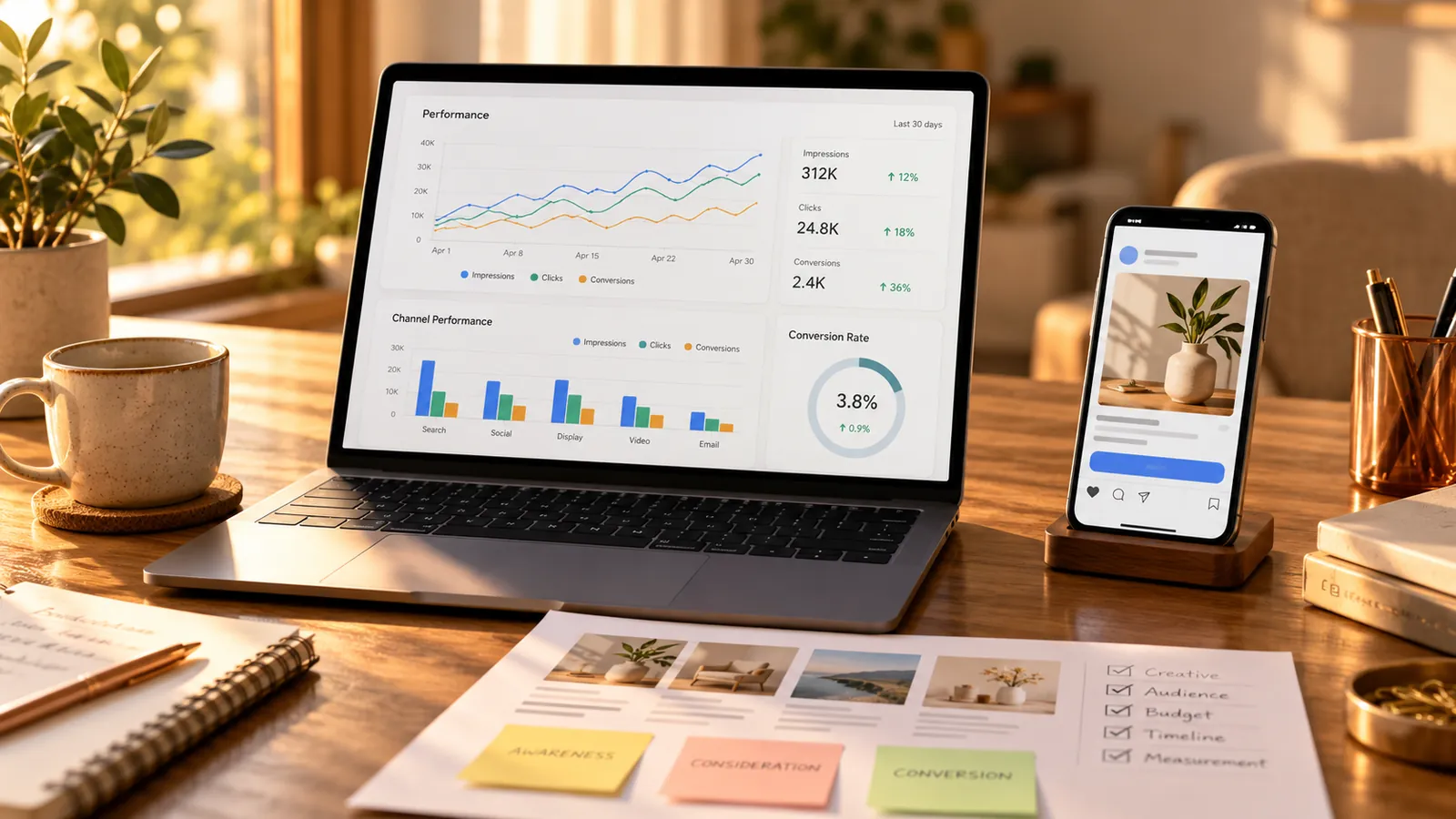 Performance Marketing: a workspace showing this kind of work