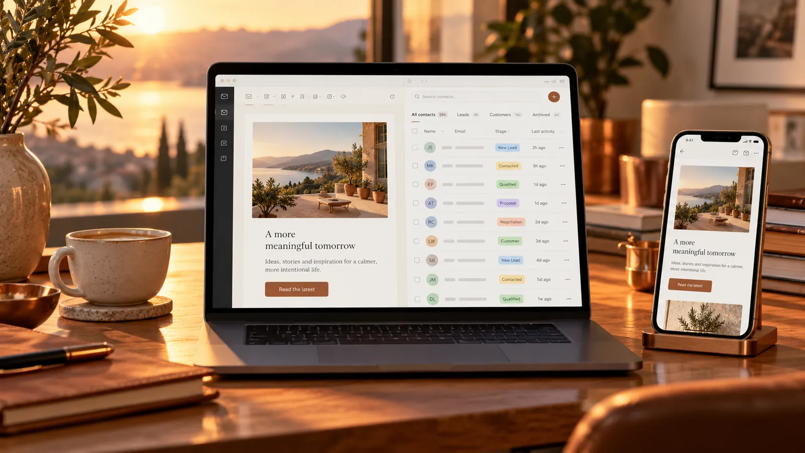 Email & CRM Marketing: a workspace showing this kind of work